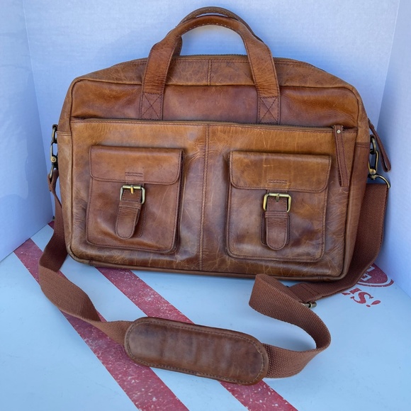 Unisex Rawlings Adjustable Brown Baseball Glove Leather Messenger Bag - Picture 16 of 16